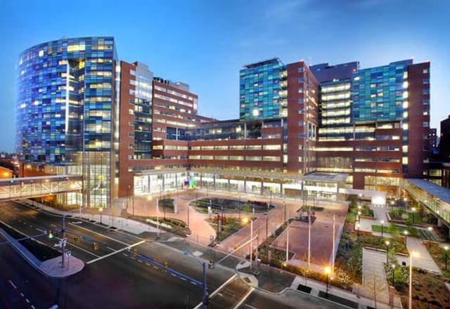 Johns Hopkins Hospital at night